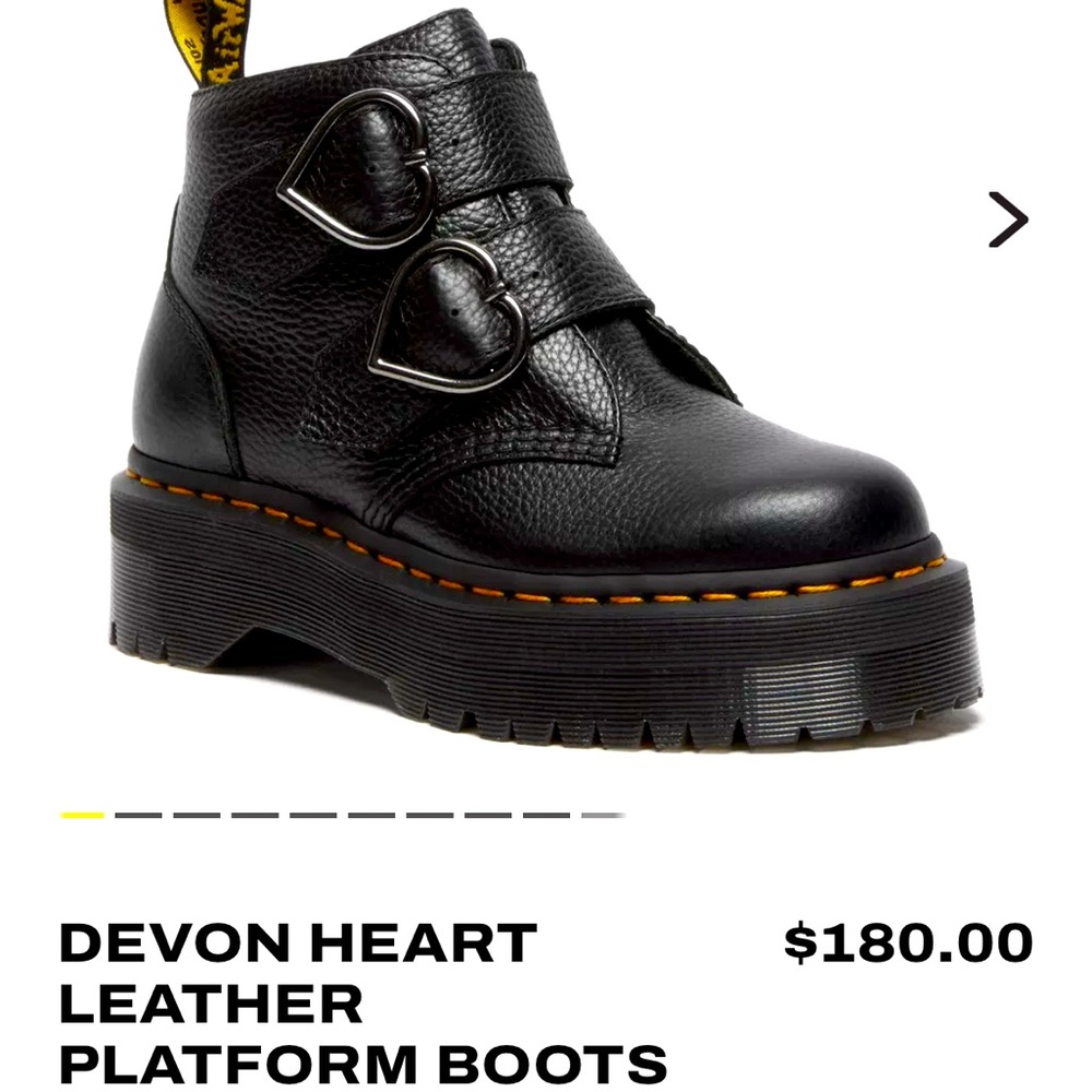 Platform Doc Martens with Heart Buckles (never worn)